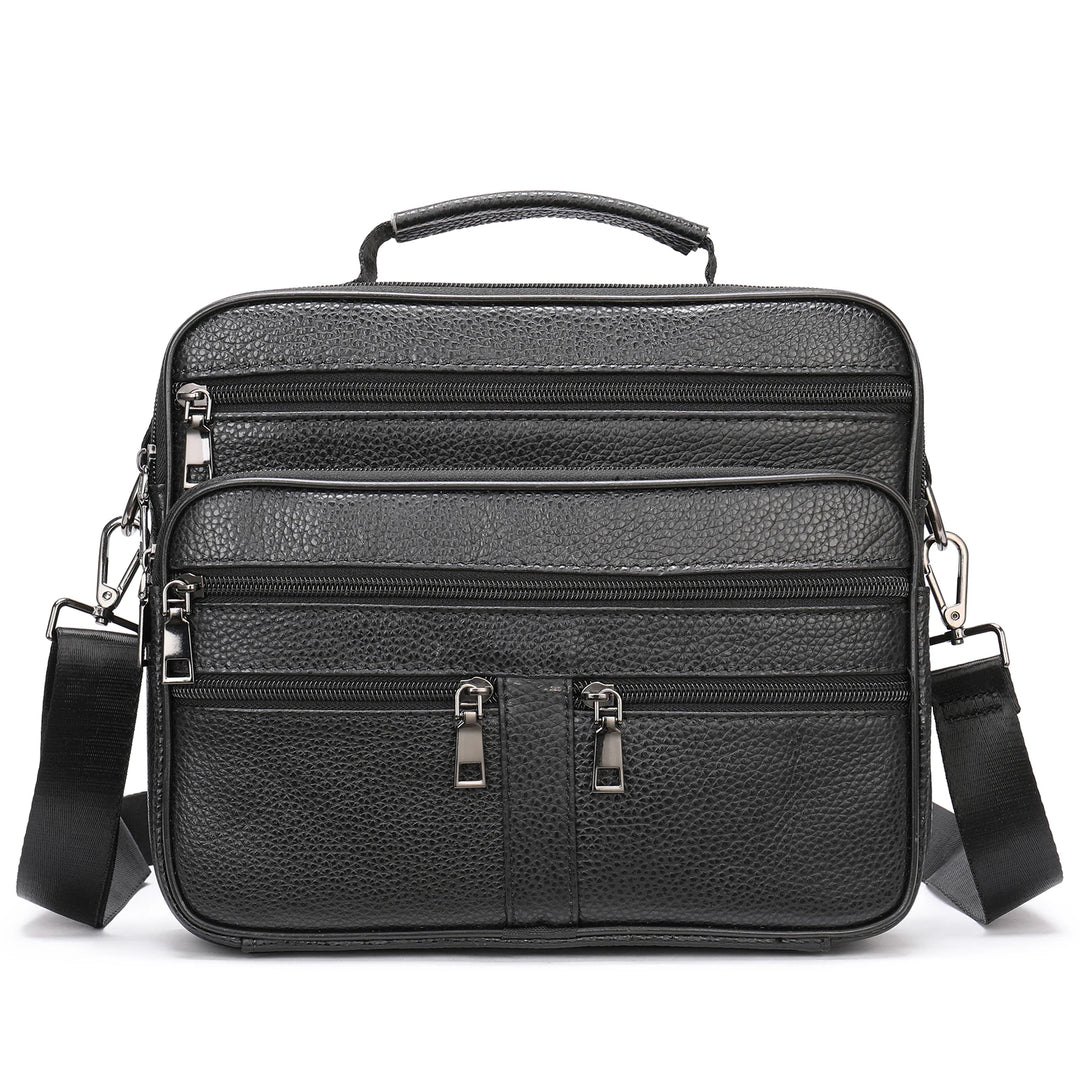 Men’s Genuine Cowhide Leather Shoulder Bag, Business Messenger