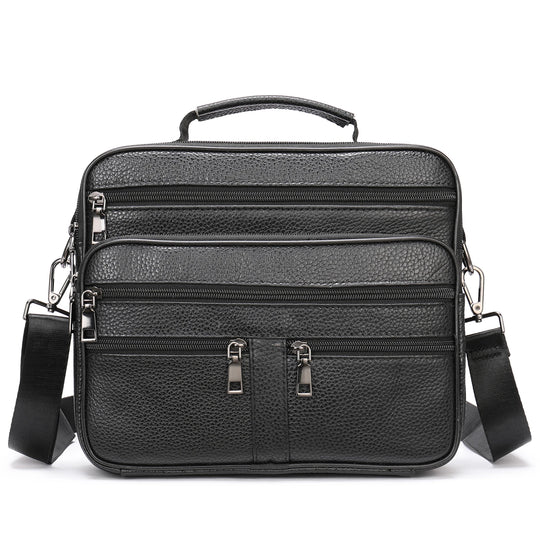 Men’s Genuine Cowhide Leather Shoulder Bag, Business Messenger