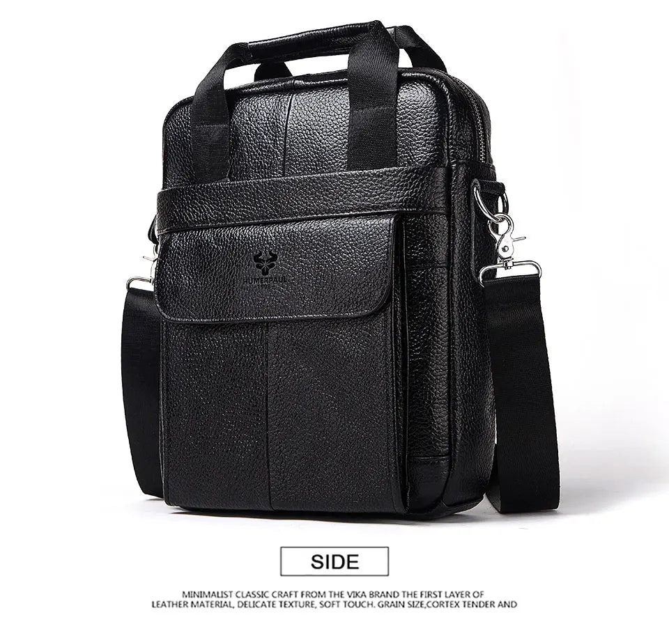 Men’s Genuine Leather Crossbody Bag, Business Travel Messenger