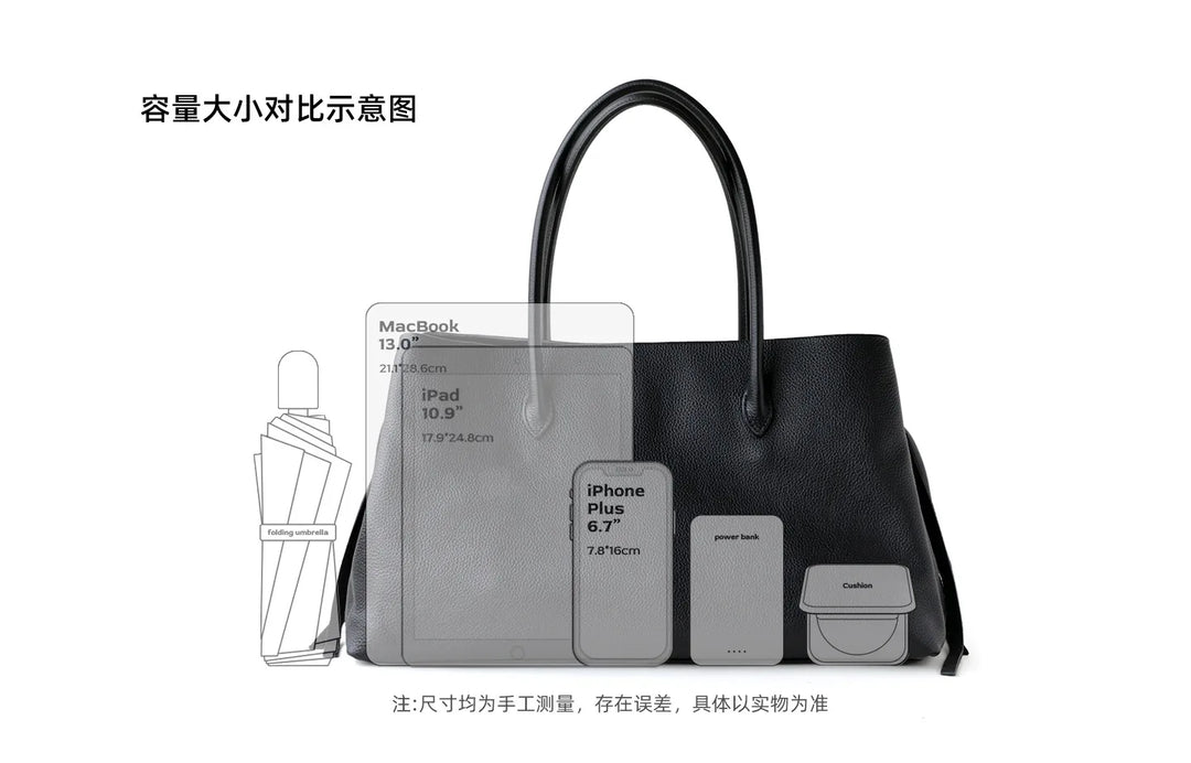 Women’s Genuine Leather Tote Bag, Vintage Luxury Designer Handbag