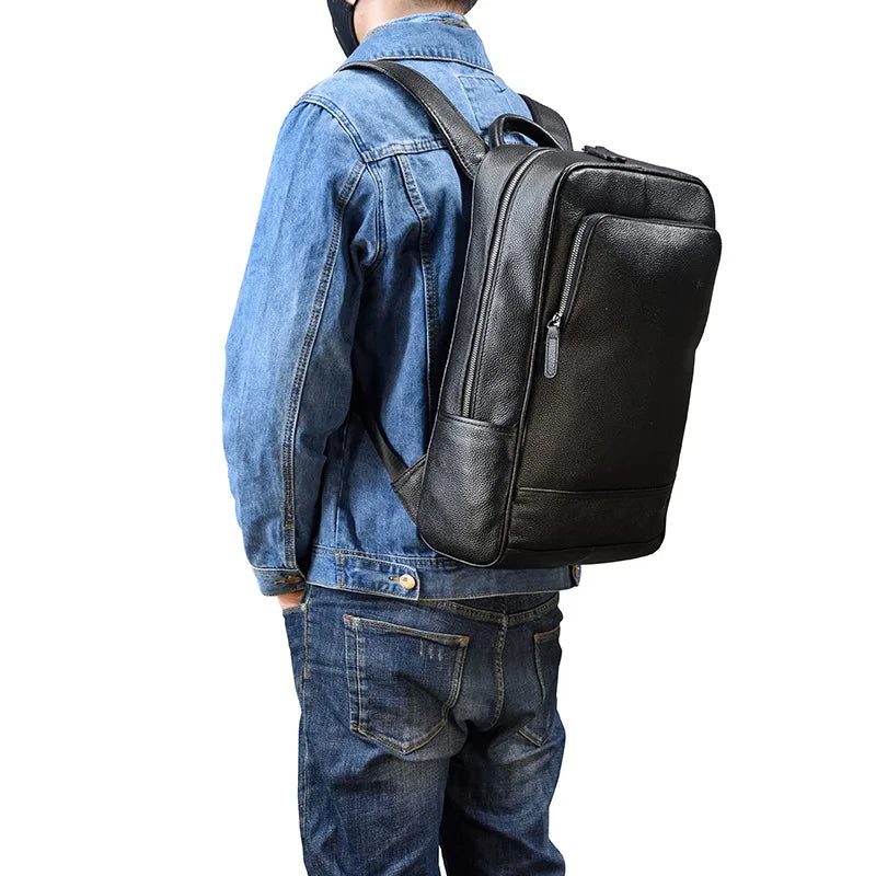 Men’s Leather Backpack, Large Laptop Travel Designer Daypack