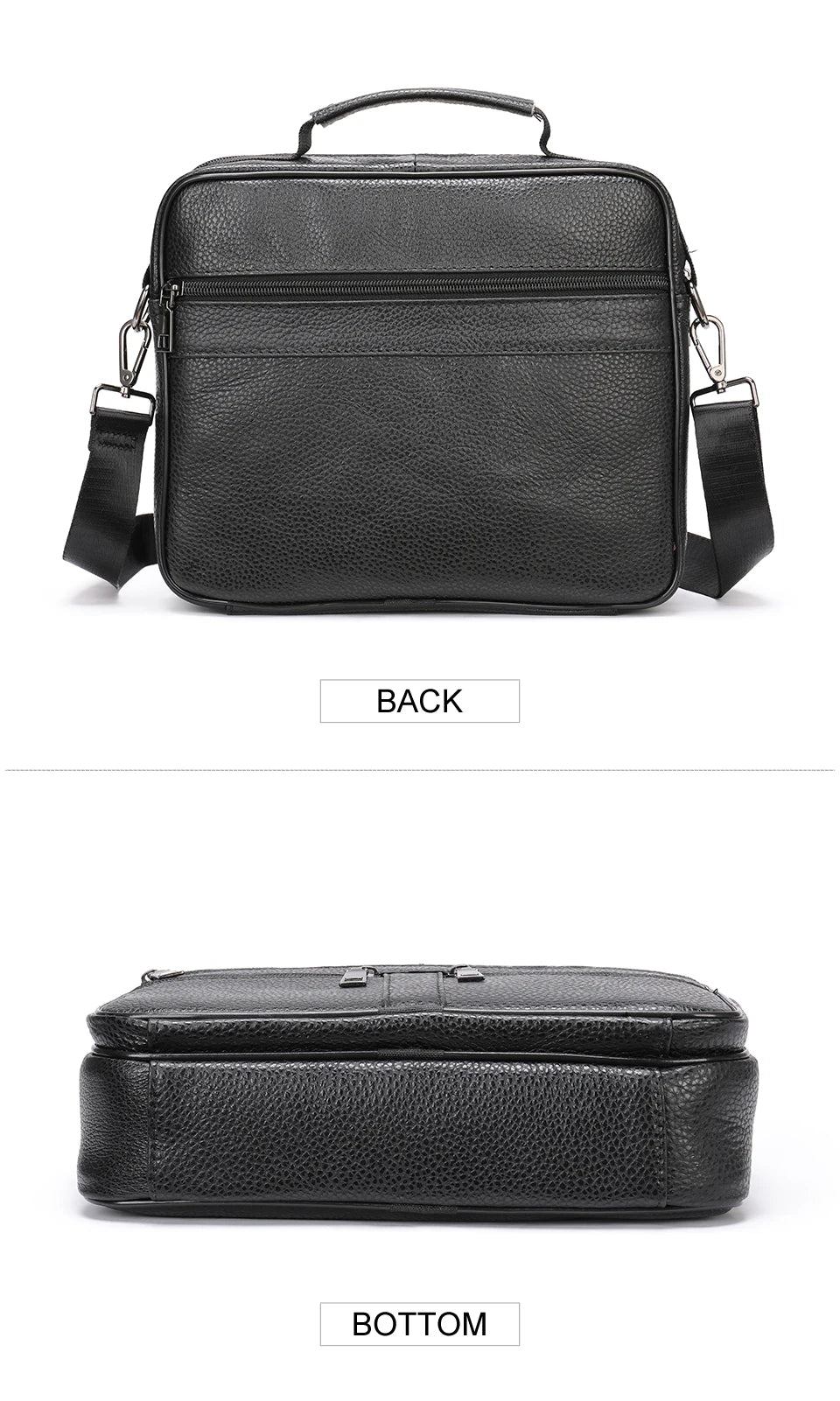 Men’s Genuine Cowhide Leather Shoulder Bag, Business Messenger
