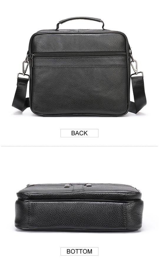 Men’s Genuine Cowhide Leather Shoulder Bag, Business Messenger
