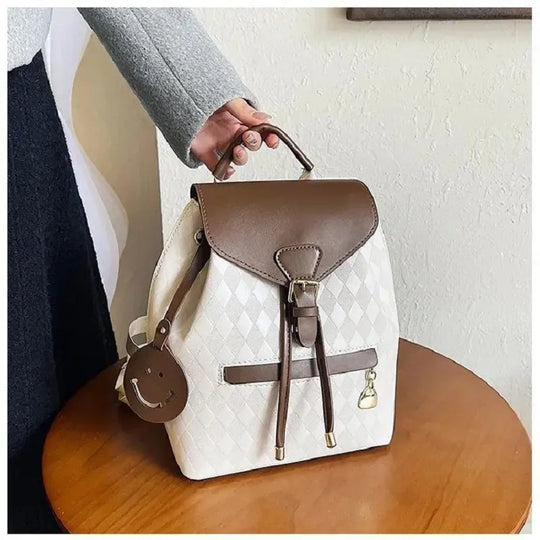 Women’s PU Leather Backpack, Large Capacity Casual Travel Bag