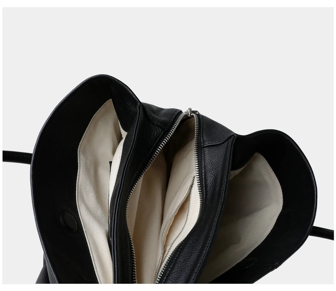Women’s Genuine Leather Tote Bag, Vintage Luxury Designer Handbag
