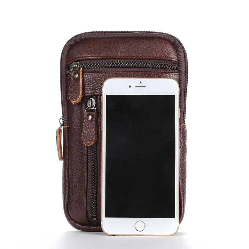 Men’s Genuine Leather Waist Bag, Crossbody Fanny Pack