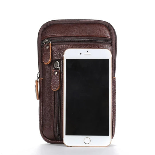 Men’s Genuine Leather Waist Bag, Crossbody Fanny Pack
