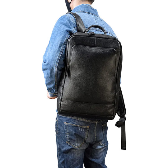 Men’s Leather Backpack, Large Laptop Travel Designer Daypack