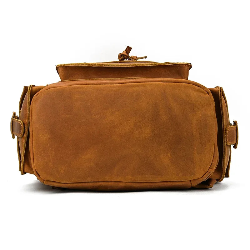 Men’s Genuine Leather Backpack, 17" Laptop Large Travel Bag