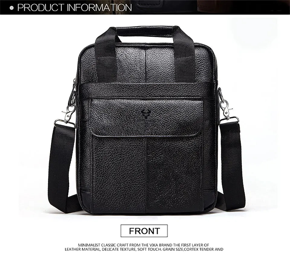 Men’s Genuine Leather Crossbody Bag, Business Travel Messenger