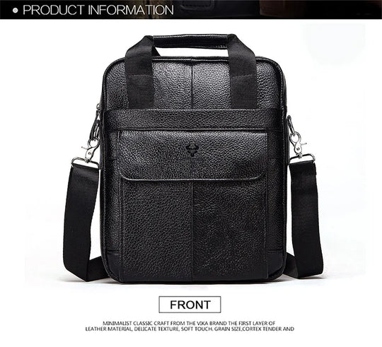 Men’s Genuine Leather Crossbody Bag, Business Travel Messenger