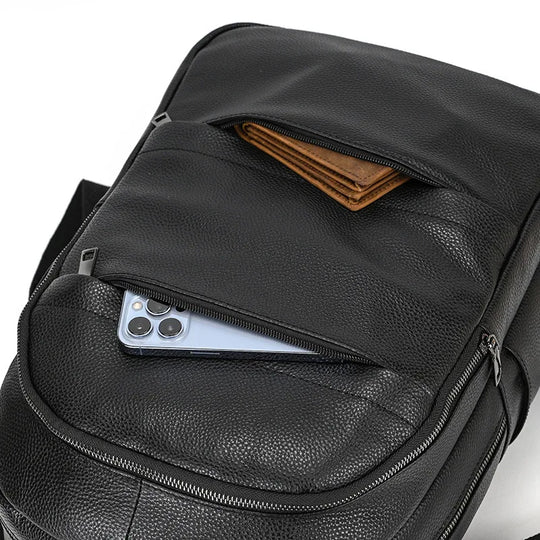 Men’s Leather Backpack, Large Laptop Travel Designer Daypack
