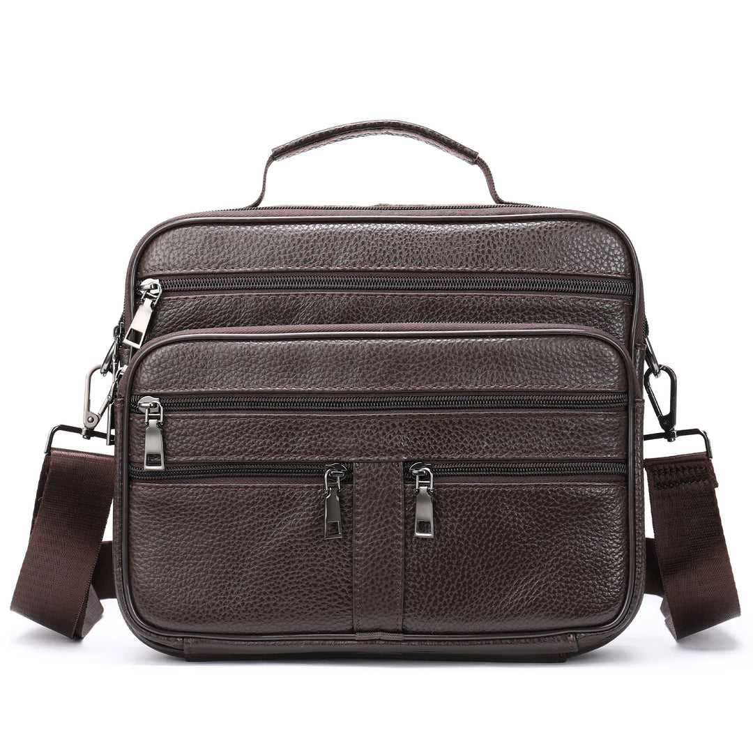 Men’s Genuine Cowhide Leather Shoulder Bag, Business Messenger