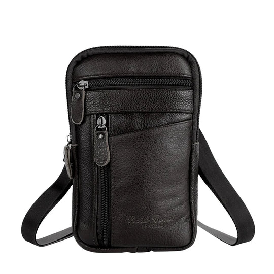 Men’s Genuine Leather Waist Bag, Crossbody Fanny Pack
