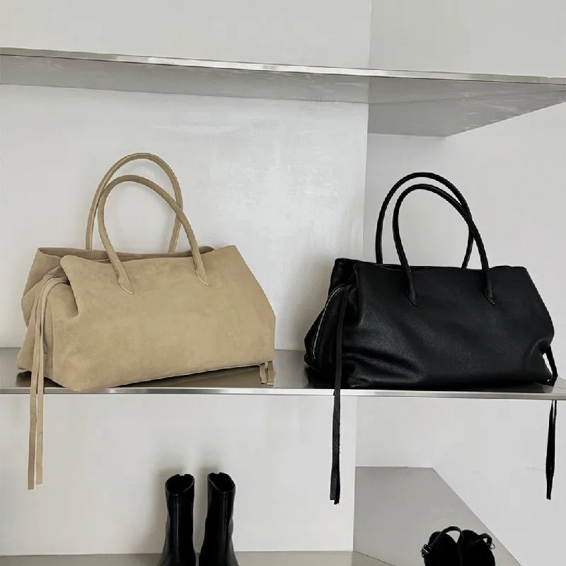 Women’s Genuine Leather Tote Bag, Vintage Luxury Designer Handbag