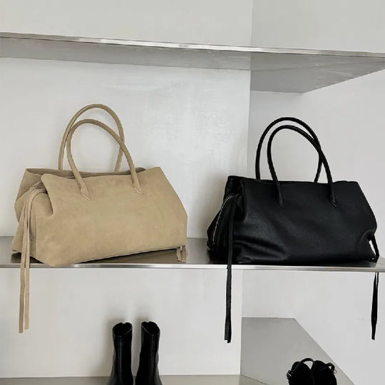 Women’s Genuine Leather Tote Bag, Vintage Luxury Designer Handbag