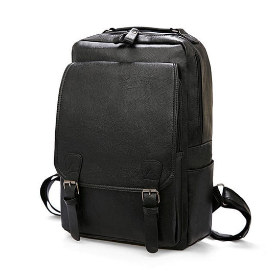 Classic unisex leather backpack with a vintage touch