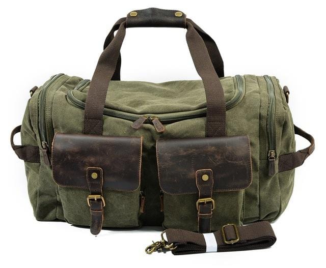Classic design canvas and leather duffle for travel