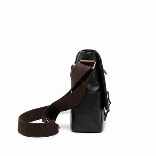 Sleek black vegan leather crossbody bag for everyday use
