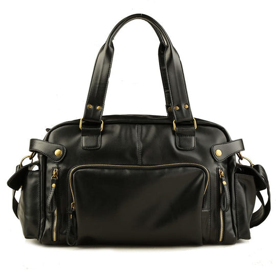 Chic and trendy vegan leather travel duffle