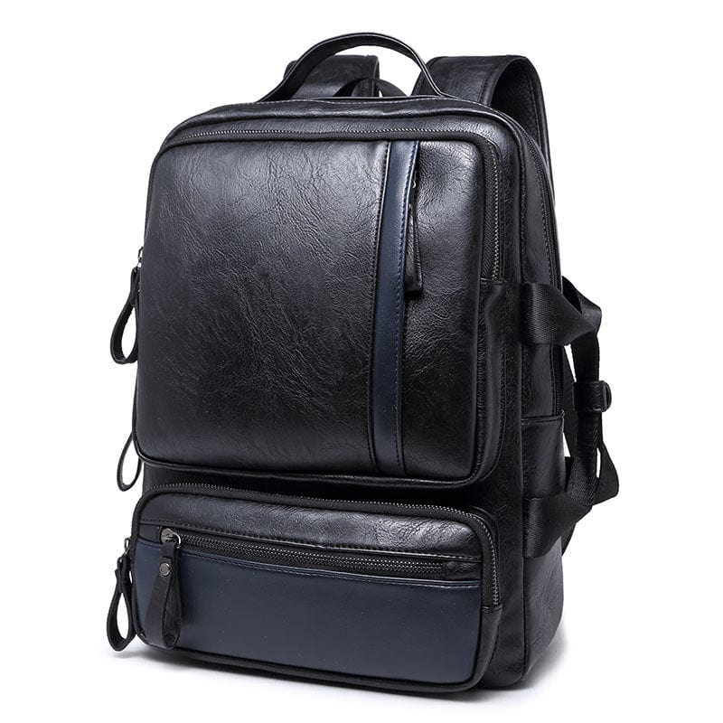 Stylish and cozy black leather backpack