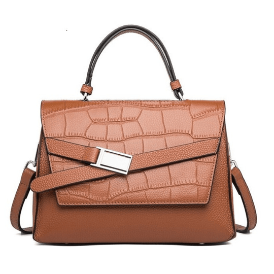 Designer Genuine Leather Multistrip Women's Luxury Tote Handbag - Leather Purse Backpack