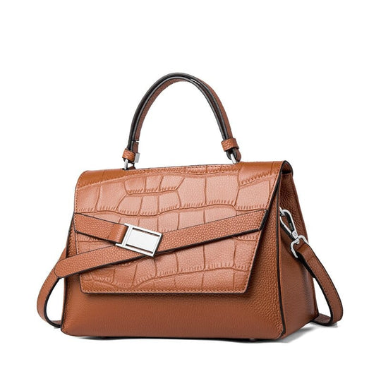 Designer Genuine Leather Multistrip Women's Luxury Tote Handbag - Leather Purse Backpack