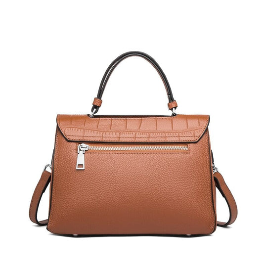 Designer Genuine Leather Multistrip Women's Luxury Tote Handbag - Leather Purse Backpack