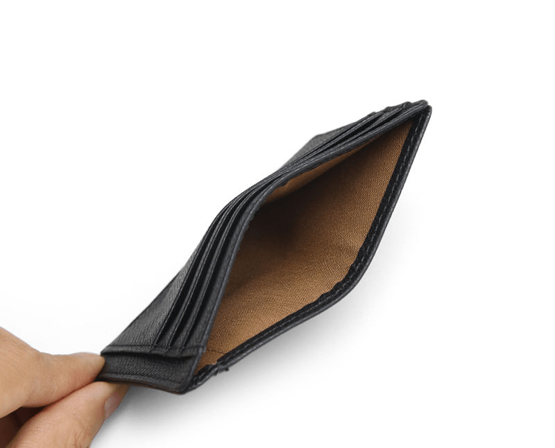 Handcrafted Elegant Black Leather Card Holder - Leather Purse Backpack