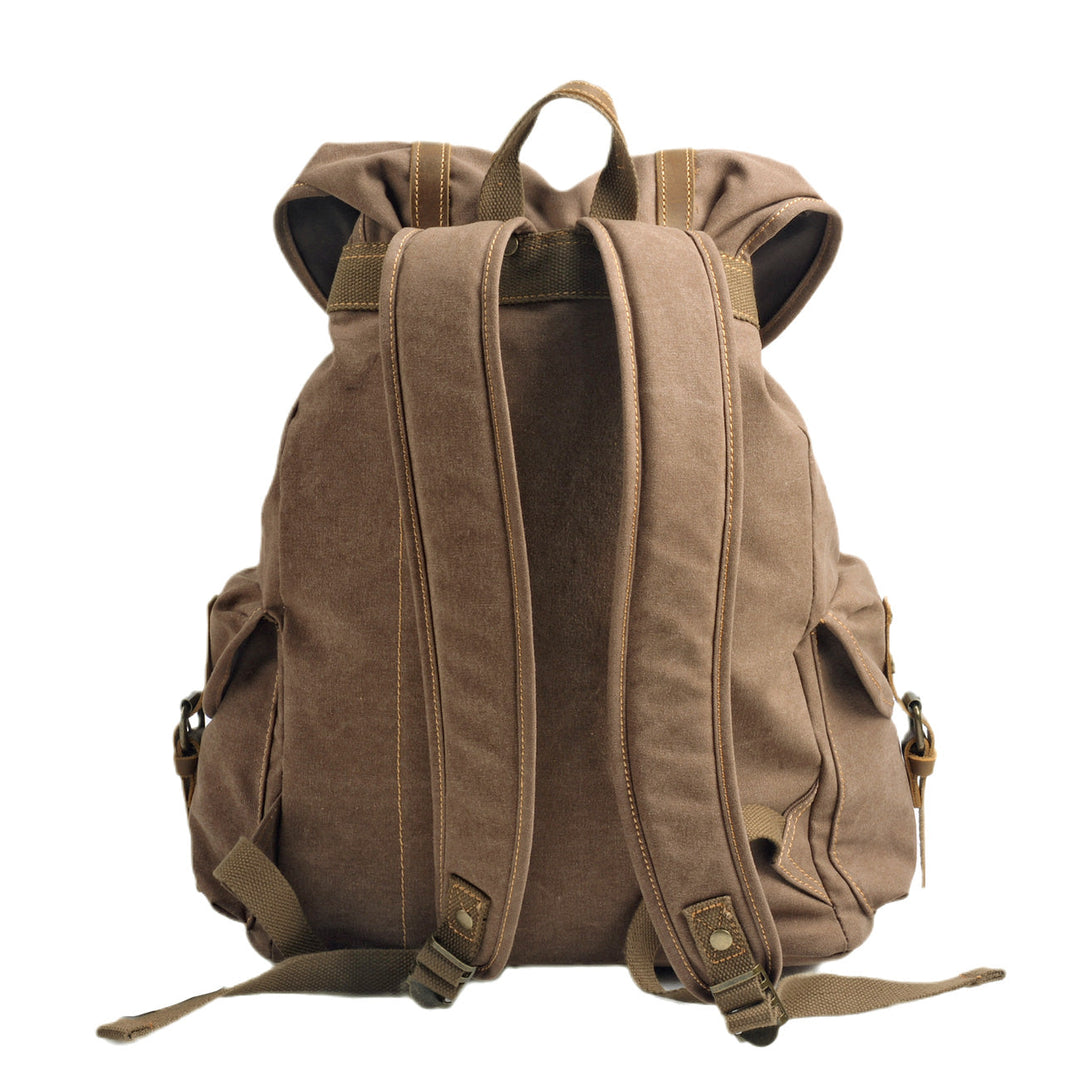 Rugged Military Canvas Backpack with Multiple Pockets