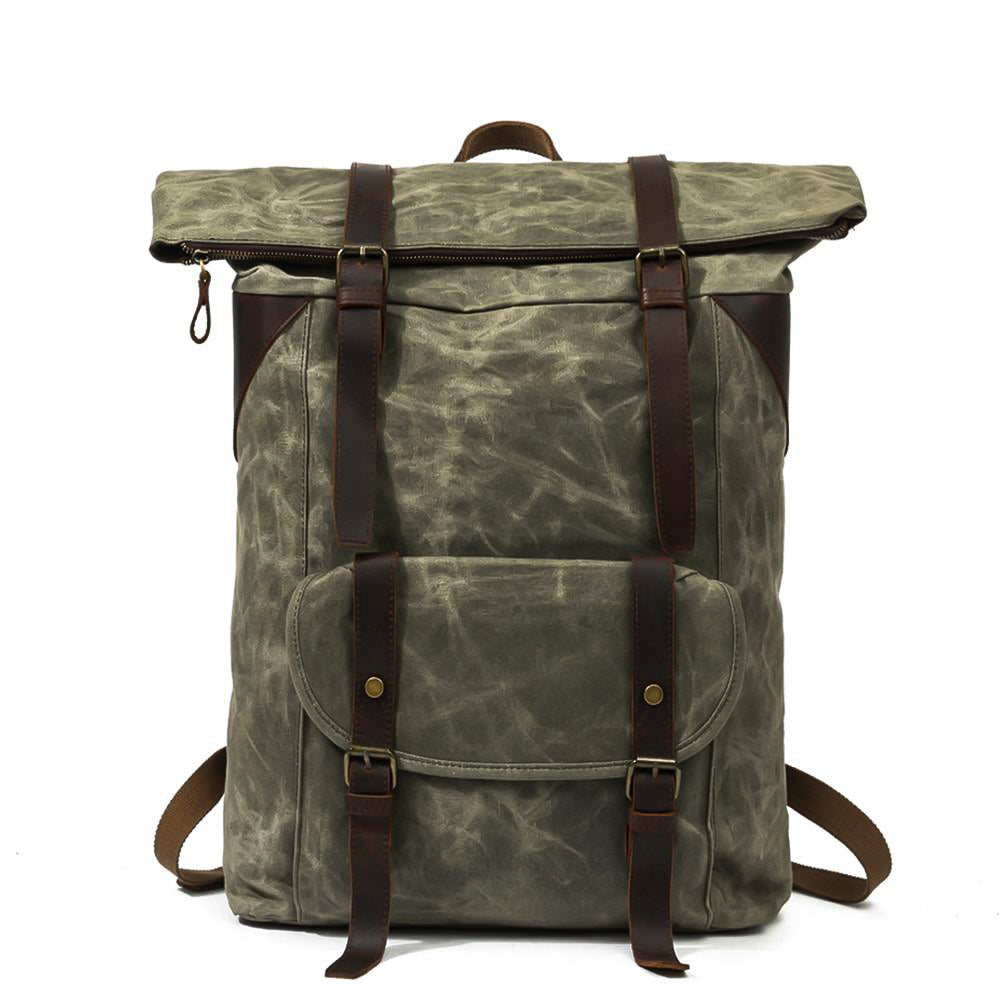 army green canvas travel rucksack backpack Large Canvas Backpack – Spacious, Durable Bag for Travel and Daily Use