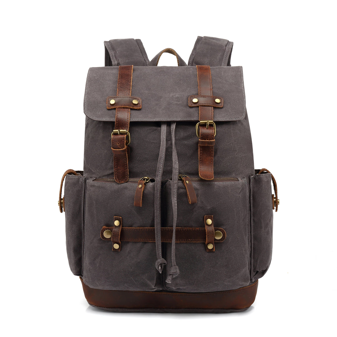 Heavy-Duty Army Rucksack with Adjustable Straps and Multiple Pockets