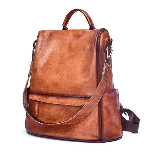 Genuine leather women's travel bag