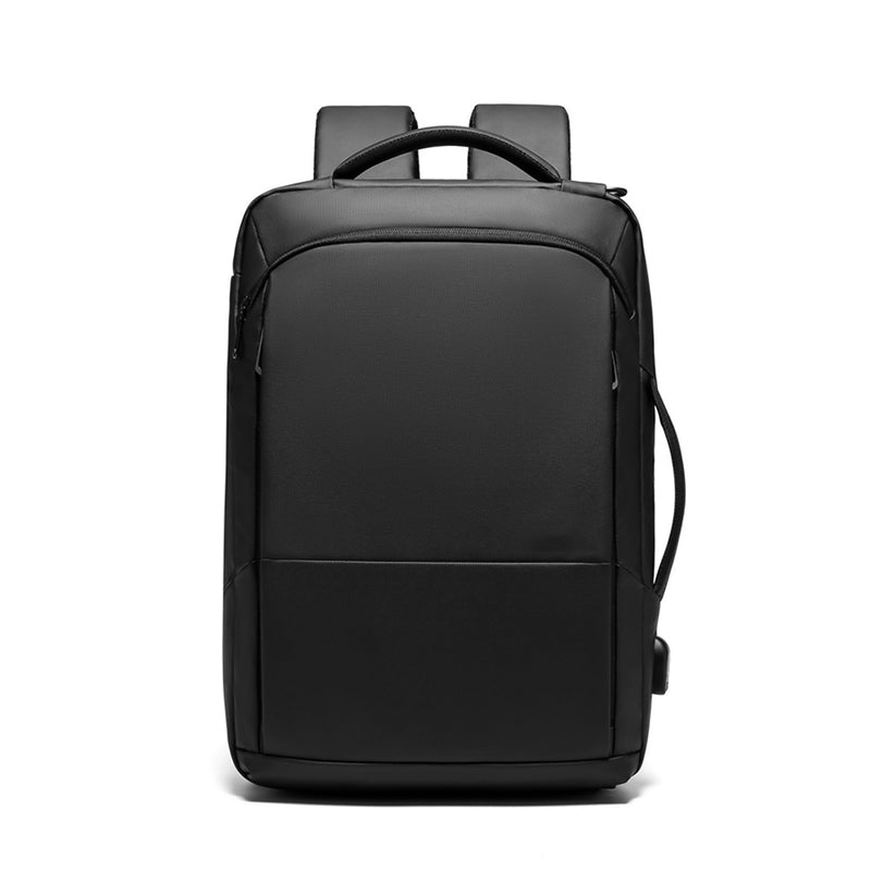 black leather fashion laptop backpack Men's Business Laptop Black Modern Backpack