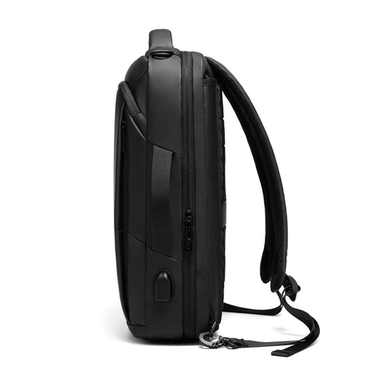 Men's sleek black laptop backpack for work