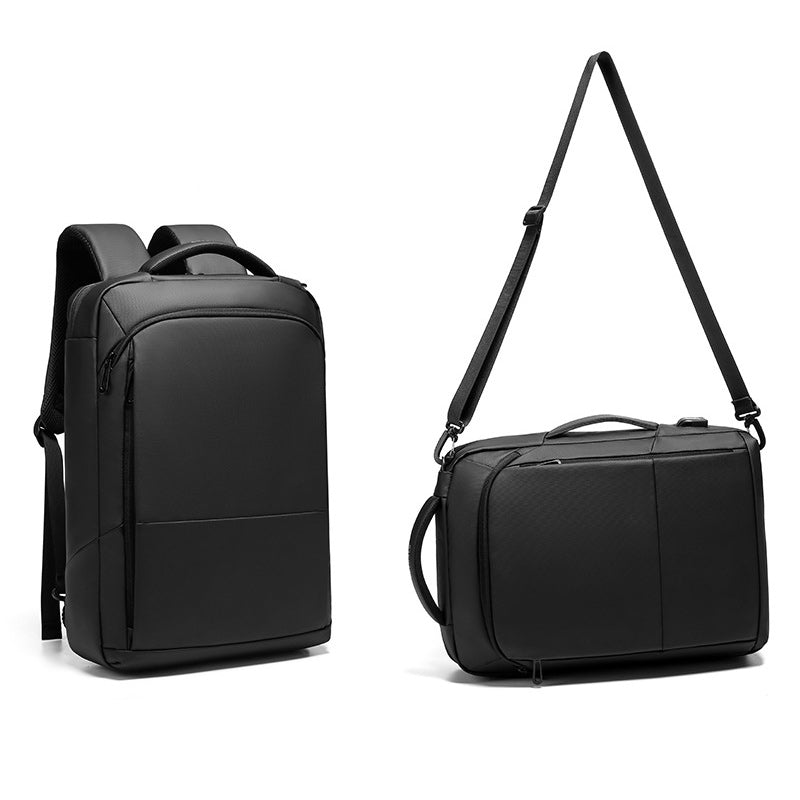 Stylish men's black backpack for business and laptop