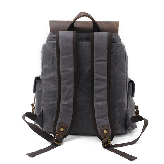 Waxed Canvas Backpack – Durable, Water-Resistant Bag with Classic Style - Leather Purse Backpack