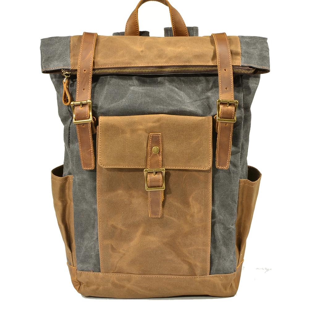 Stylish Men's Canvas Backpack with Padded Laptop Compartment