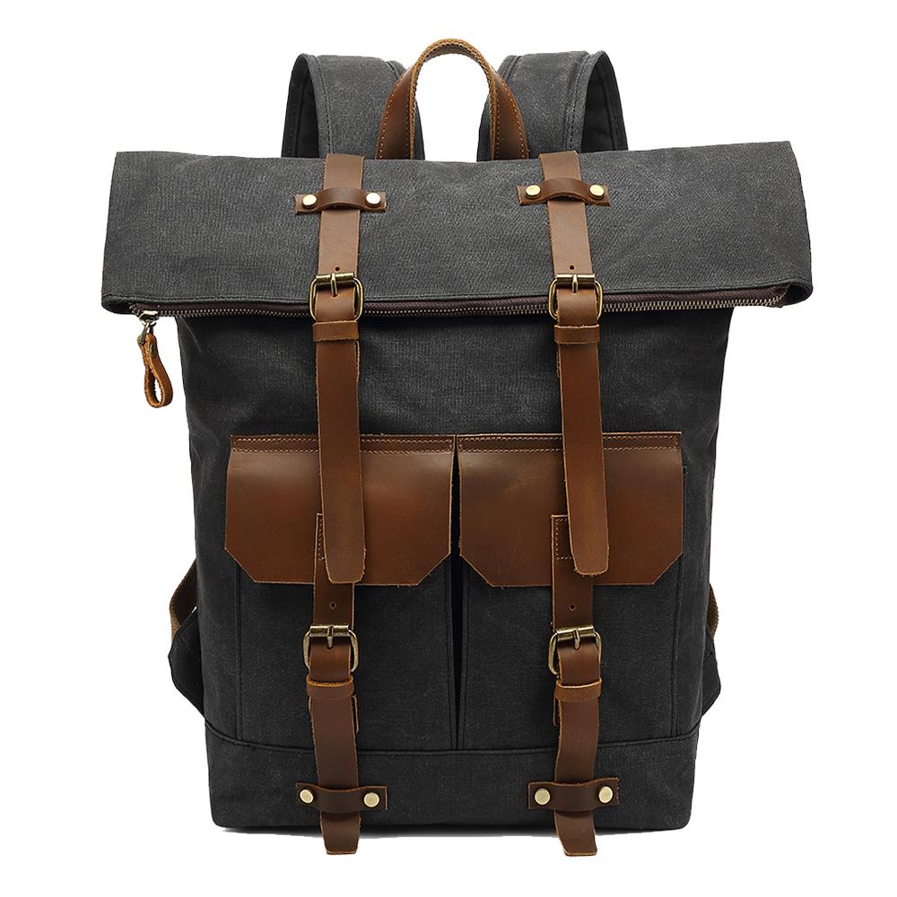 best leather hiking backpacks Heavy-Duty Waterproof Rucksack for Hiking and Travel Dark Grey
