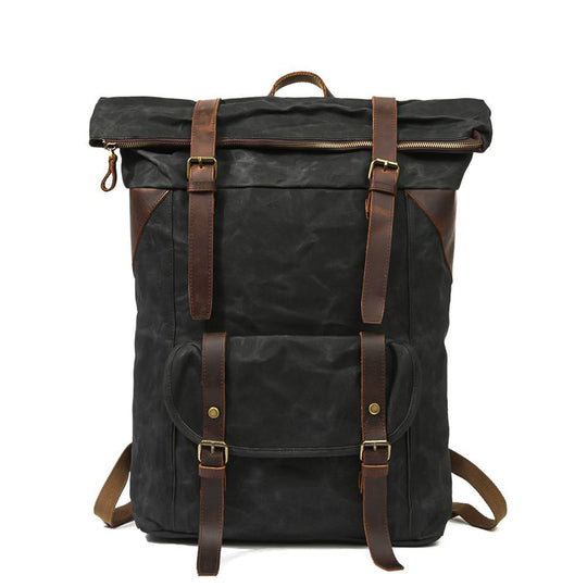 Large Canvas Backpack – Spacious, Durable Bag for Travel and Daily Use - Leather Purse Backpack