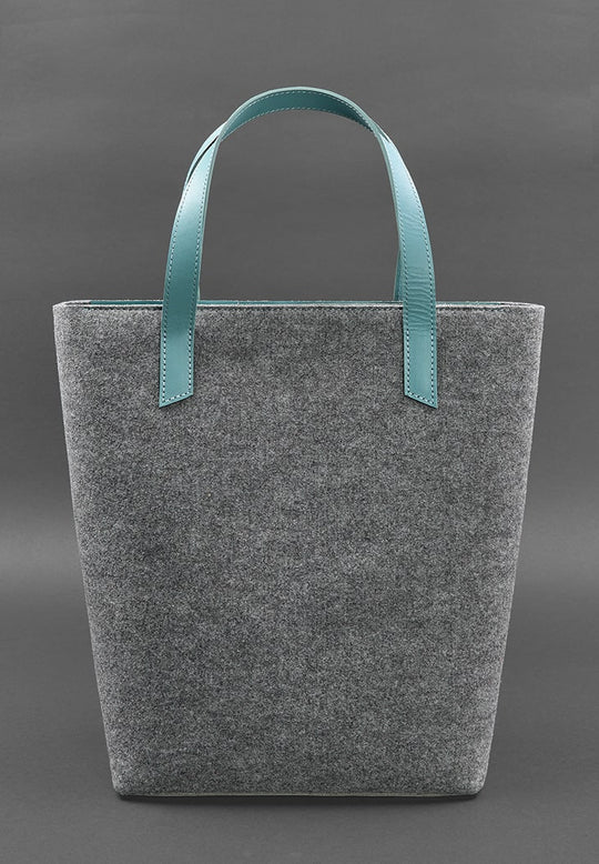 grey felt tote bag