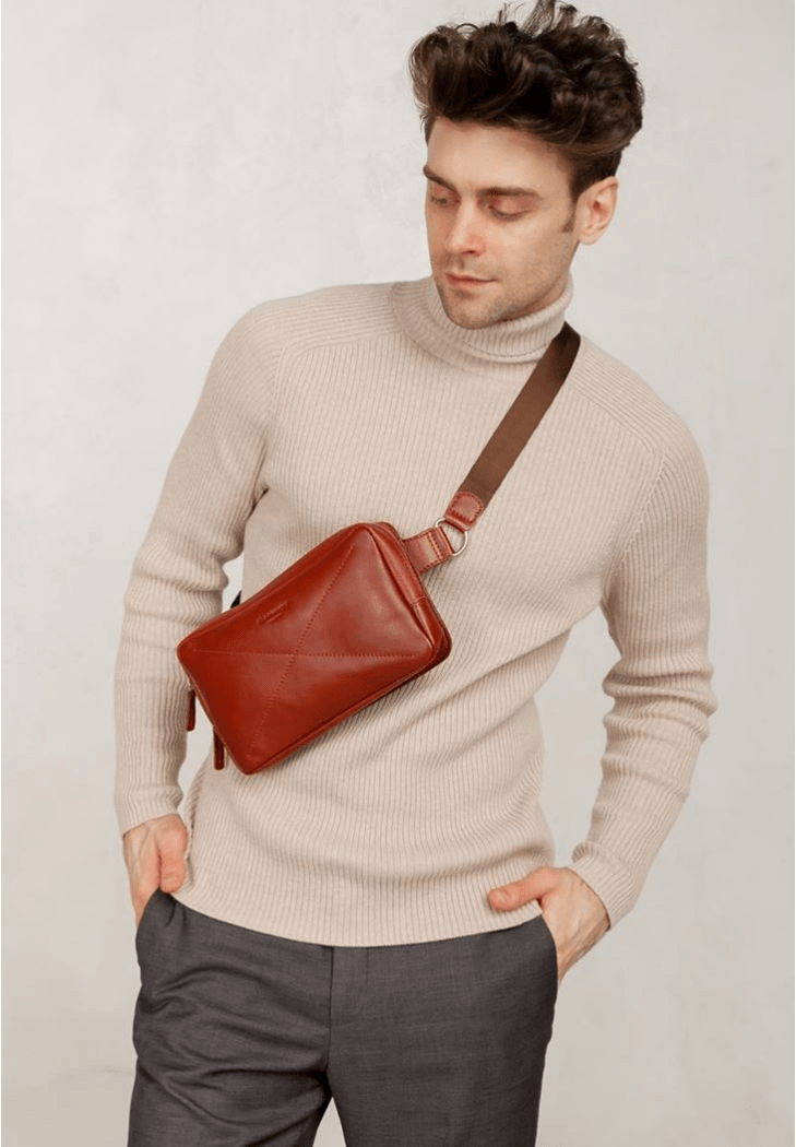 Luxury Handmade Soft Leather Sling Bag - Elegant Sling Bag - Leather Purse Backpack