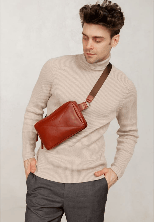 Luxury Handmade Soft Leather Sling Bag - Elegant Sling Bag - Leather Purse Backpack