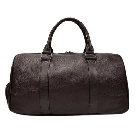 Chic and elegant black leather overnight duffle