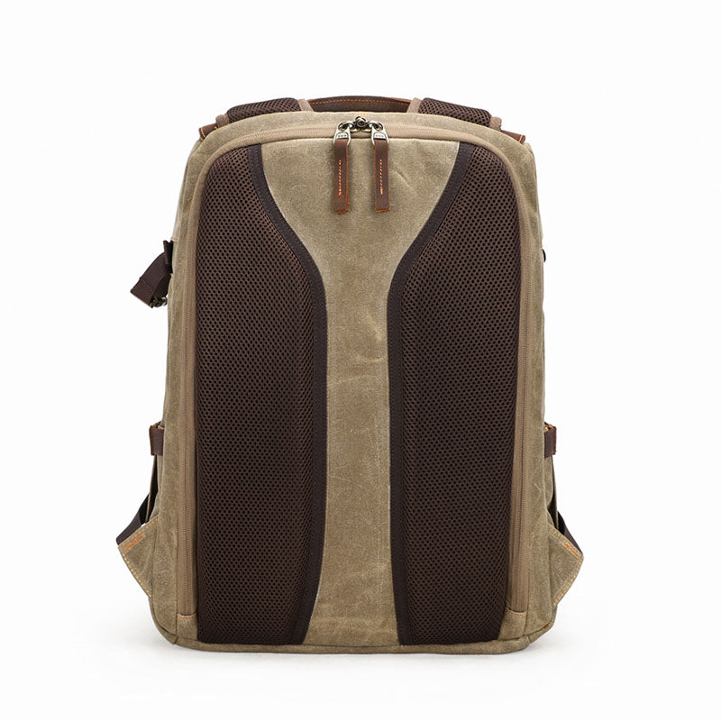 Artisan waxed canvas camera bag backpack