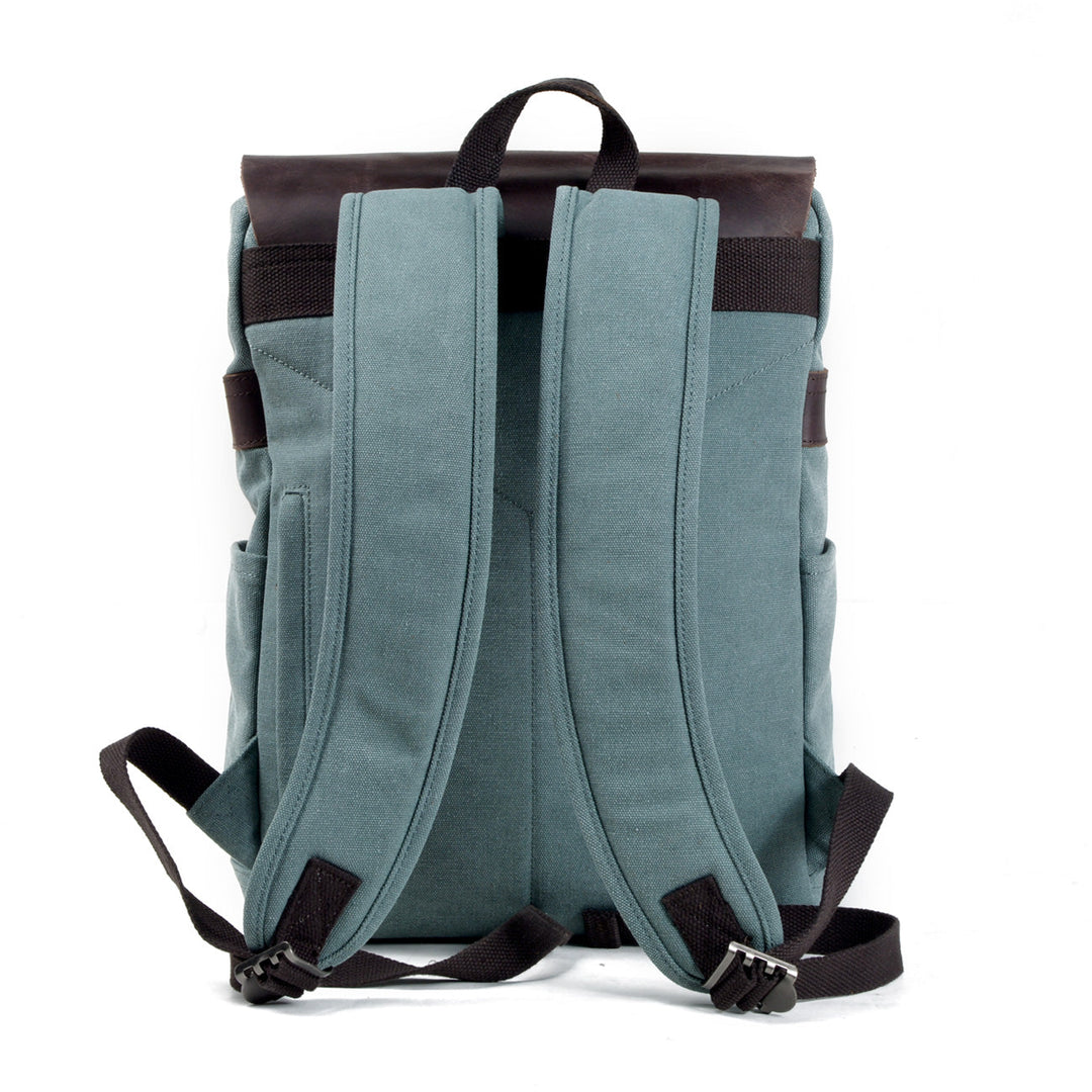 Cotton Canvas Backpack with Adjustable Straps and Multiple Pocket