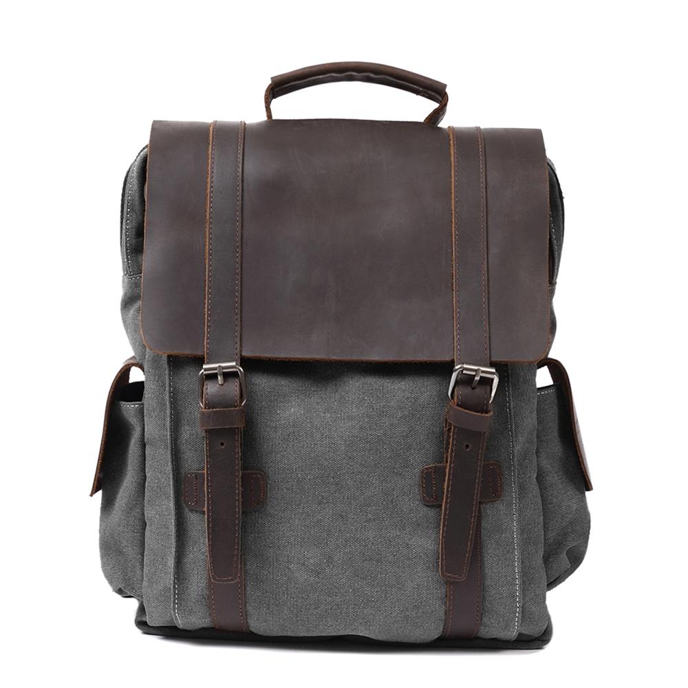 Small Canvas Backpack – Compact, Stylish Bag for Daily Essentials and Travel Dark Grey / No