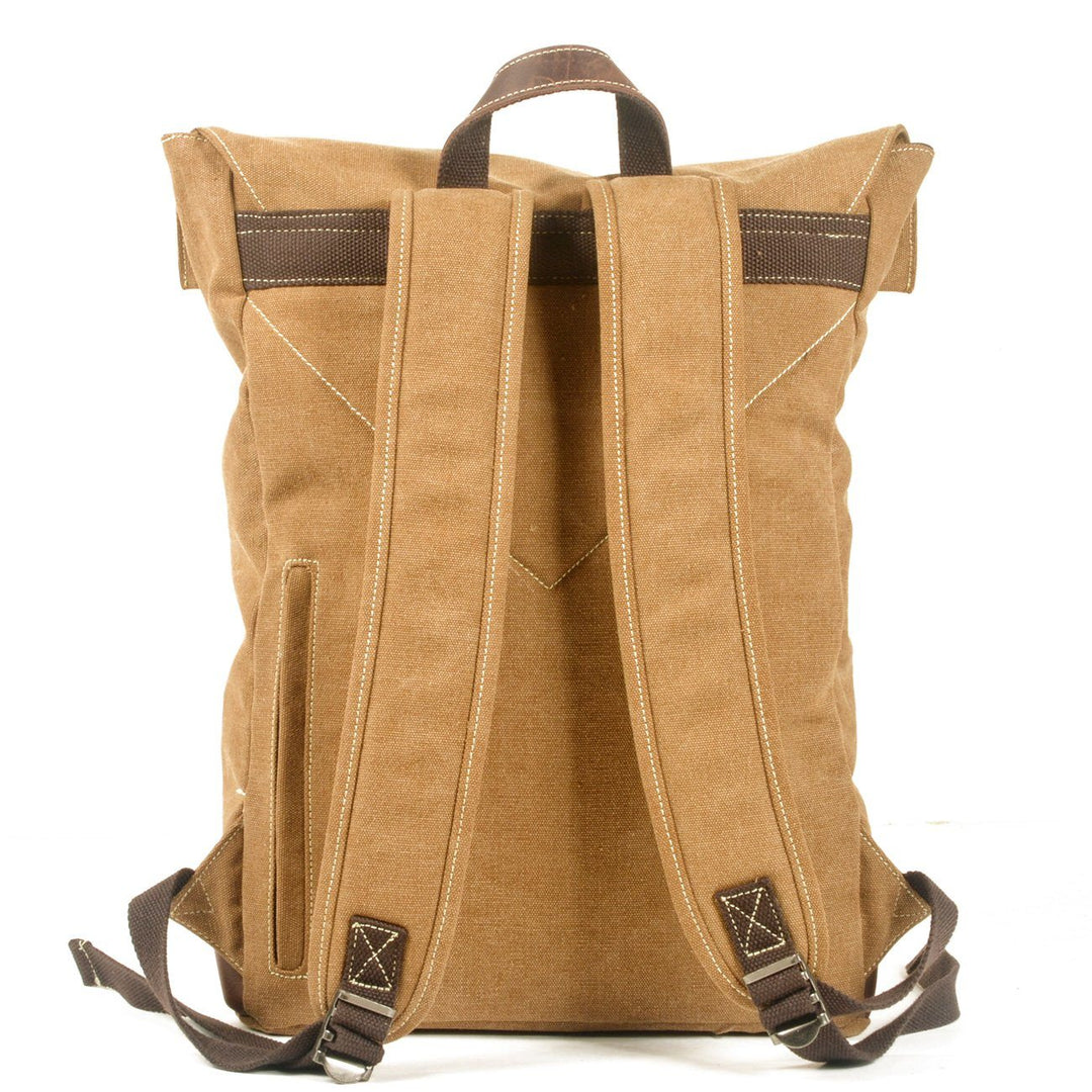 Stylish Waxed Cotton Backpack for Urban and Outdoor Use - Leather Purse Backpack