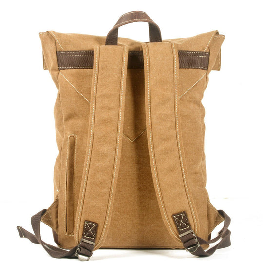 Stylish Waxed Cotton Backpack for Urban and Outdoor Use - Leather Purse Backpack