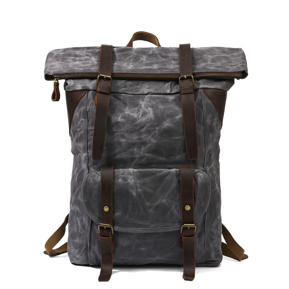 Large Canvas Backpack – Spacious, Durable Bag for Travel and Daily Use - Leather Purse Backpack